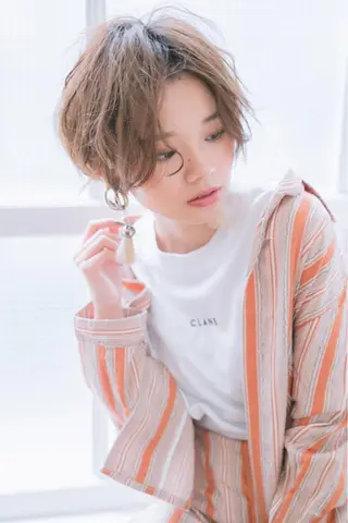 ショート カラー パーマ ヘアアレンジ 脱白髪染め特化GBG 自由が丘所属・【白髪ぼかし 専門GBG】自由が丘のヘアスタイル