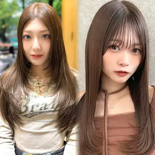 ロング カラー ✨縮毛矯正　韓国ヘア レイヤー✨大濱快斗のヘアスタイル