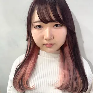 セミロング カラー デザインカラー/パー マ🦖外岡咲希🦖のヘアスタイル