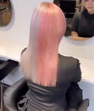 セミロング カラー ヘアアレンジ ハイトーンカラー /梅田/みほのヘアスタイル