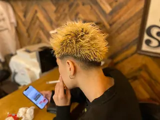 ショート カラー パーマ メンズ キッズ BARBER SHOP SUBARU men'sgrooming所属・下村 央志のヘアスタイル