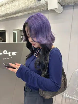 セミロング カラー 名古屋／デザイン／ ブリーチ/松井亮磨のヘアスタイル