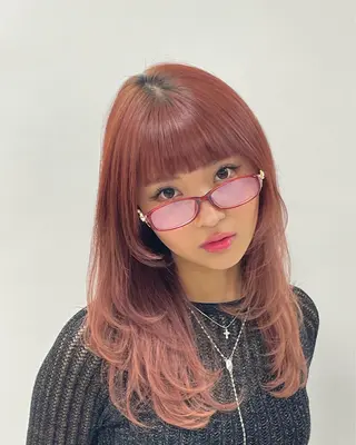 セミロング カラー こだわりハイトーン/ ケアブリーチ/岸のヘアスタイル