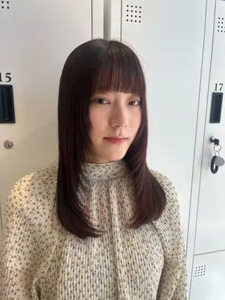 ミディアム カラー ボブ/ベージュ/ パーマ🪿近森ゆいのヘアスタイル