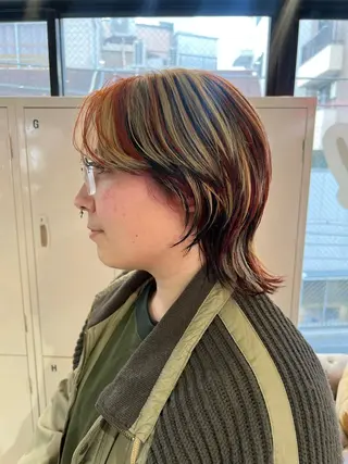 セミロング 💥ウルフカット デザインあんな💥のヘアスタイル