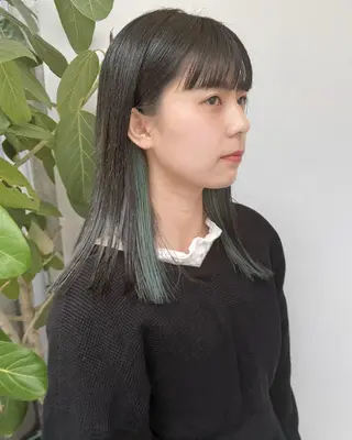 セミロング カラー ヘアアレンジ 南堀江 möwen ( メーヴェ )所属・mowen RUIのヘアスタイル