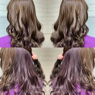 ミディアム カラー ヘアアレンジ 髪質改善×ハイトーン 中田啄也のヘアスタイル