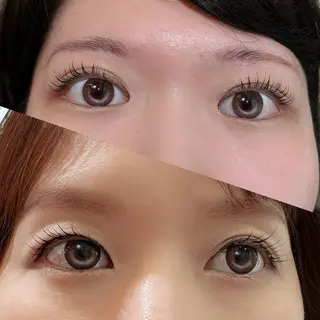 マツエク・マツパ 透明感カラー/顔周り カット/レイヤーにかのヘアスタイル