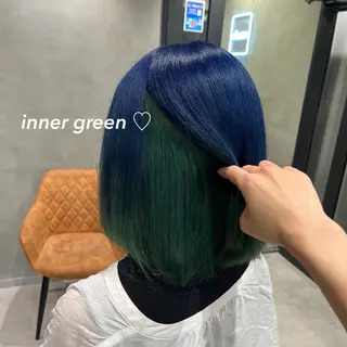 ミディアム カラー インナーカラー🎧♡ ヘアメ🎀くめののヘアスタイル