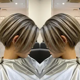 ショート カラー ヘアアレンジ アンドウ ユウ/ レイヤーカット/韓国のヘアスタイル