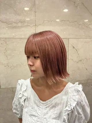 ショート えんぐちとも／透明感 カラー／博多ボブのヘアスタイル