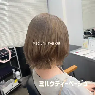 ミディアム カラー 🍊暖色/ボブヘア chihiro🌼ོのヘアスタイル