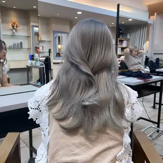 セミロング カラー ブリーチなしピンク 赤井龍斗のヘアスタイル