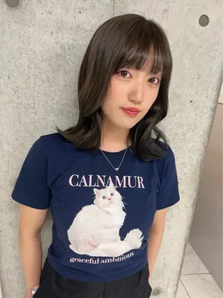 ミディアム カラー りおな/エクステ /ミルクティーカラーのヘアスタイル