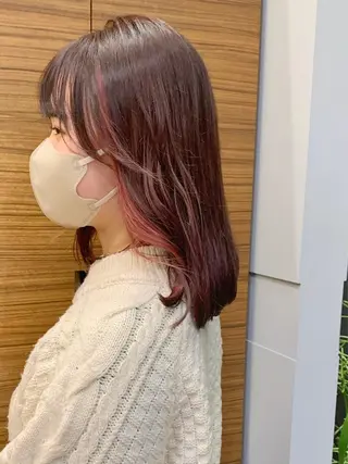 ミディアム カラー aoi /パーマ /まるみショートのヘアスタイル