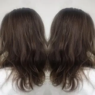 セミロング カラー 柴田 祐輔のヘアスタイル