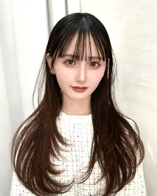 セミロング 前髪顔まわりカット 🌈中村海聖のヘアスタイル