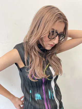 ロング カラー パーマ ヘアアレンジ メンズ キッズ ネイル マツエク・マツパ アイブロウ 艶ハイトーン/ヘア アレンジAYAKAのヘアスタイル