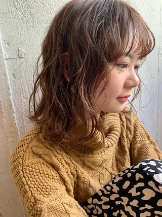 ミディアム カラー 🎈馬場佑馬/ スパイラルパーマ🎈のヘアスタイル