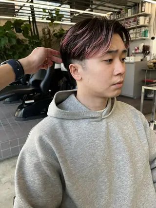 ショート カラー メンズ ダブルカラー/ ケアブリーチ/クニトのヘアスタイル