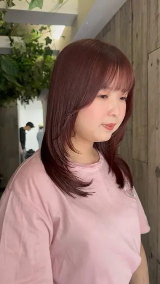 ロング カラー ヘアアレンジ あおい 🍒暖色カラーのヘアスタイル