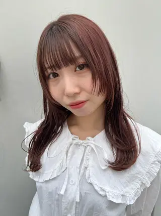 セミロング カラー 柳澤 和也のヘアスタイル