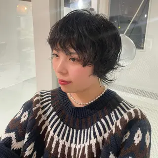 ショート パーマ 💖ボブ/髪質改善 顔周りレイヤー/ユイのヘアスタイル