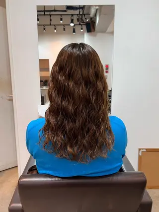 ミディアム デジタルパーマ/ 艶カラー/神野楓のヘアスタイル