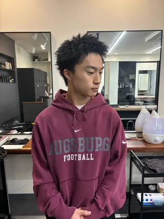 メンズ スパイキーパーマ 柏NO1 藤本葉のヘアスタイル