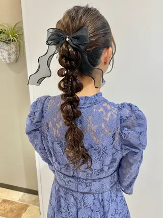 ロング ヘアアレンジ ベージュ/アレンジ /横浜/杉本千夏のヘアスタイル