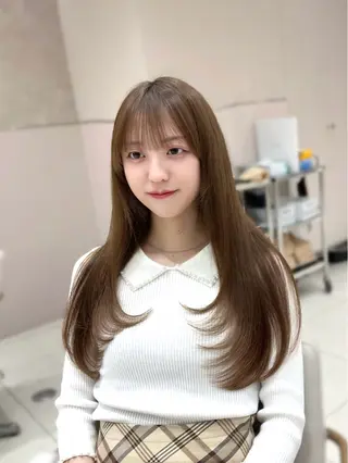 ロング 透明感カラー/似合わ せ前髪/柴田礼空のヘアスタイル