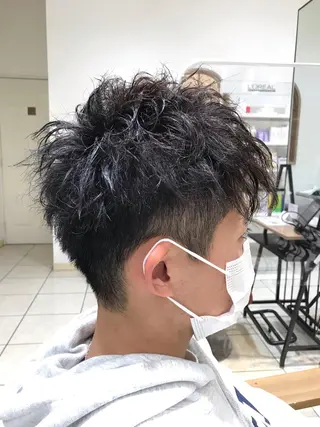 ショート パーマ メンズ 中野 克也のヘアスタイル