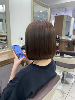 ミディアム カラー 長妻莉央/縮毛矯正 髪質改善カラーのヘアスタイル