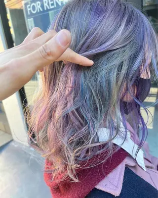 セミロング カラー 原宿サロン代表 デザインカラー伊藤卓のヘアスタイル