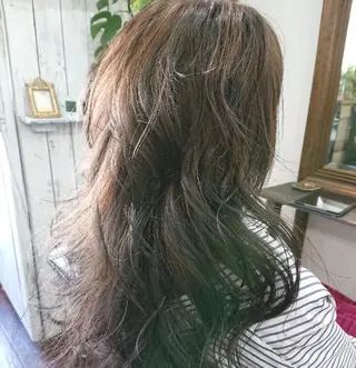 パーマ カラー セミロング 鈴木 隆広のヘアスタイル