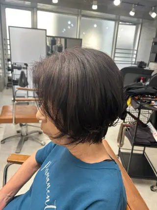 ショート カズキ🌼曲がる縮毛 ／くせ毛パーマのヘアスタイル