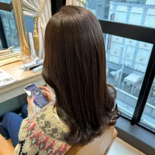 セミロング ブリーチなし/暖色/ 透明感/ririkaのヘアスタイル