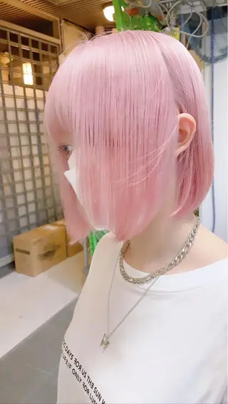 ミディアム カラー ヘアアレンジ Bob&ハイトーン 専門家CHIHIROのヘアスタイル