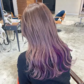 ロング カラー 福間克徳/顔まわり /レイヤーカットのヘアスタイル