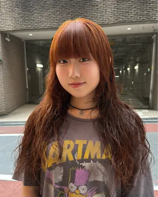 ロング カラー パーマ Stam所属・パーマ/ボブ /ブリーチ チヒロのヘアスタイル