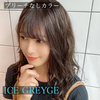 ミディアム カラー ヘアアレンジ 外苑前NO.1艶髪 透明感カラーのヘアスタイル