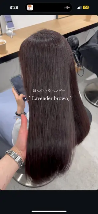 ロング カラー 暗髪🩶ラベンダー/ ブルー/ユウナ🤍のヘアスタイル
