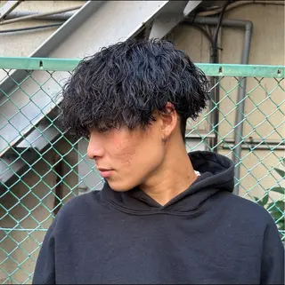 ミディアム パーマ メンズ パーマ職人 渡邊　優雅のヘアスタイル