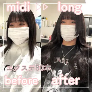 ロング MOE🐈‍⬛🎀 エクステ/ワンホンのヘアスタイル