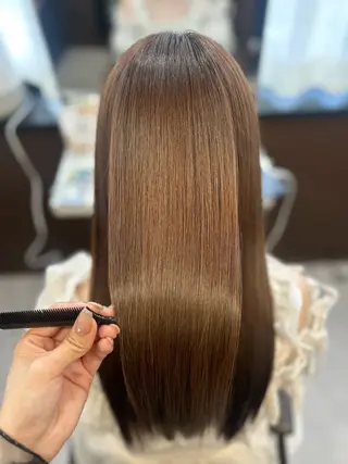 セミロング カラー 韓国×髪質改善カラー 💎hinaのヘアスタイル