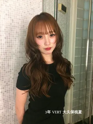 セミロング 大久保 桃夏のヘアスタイル