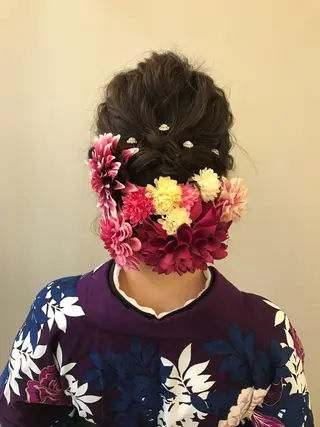 ミディアム ヘアアレンジ ヤマナカ エリカのヘアスタイル