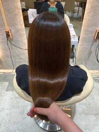 ロング ボブ/巻ける縮毛矯正 /韓国レイヤーはなのヘアスタイル