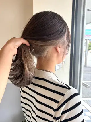 ミディアム カラー basho ノエ.／カットモデルのヘアスタイル
