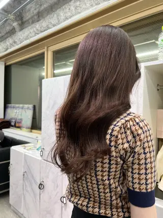 ロング カラー ハイトーン&髪質改善 &韓国エクステ🤎のヘアスタイル